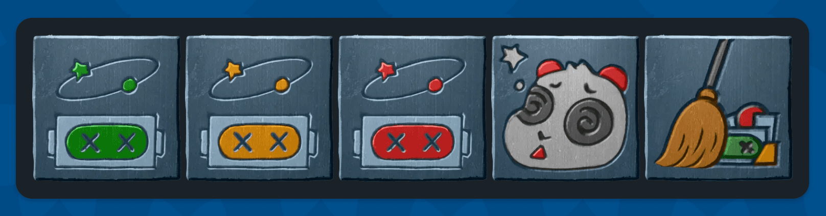 The Beat Easy, Medium, Hard, and Panda Bot achievements, and Clean Sweep.